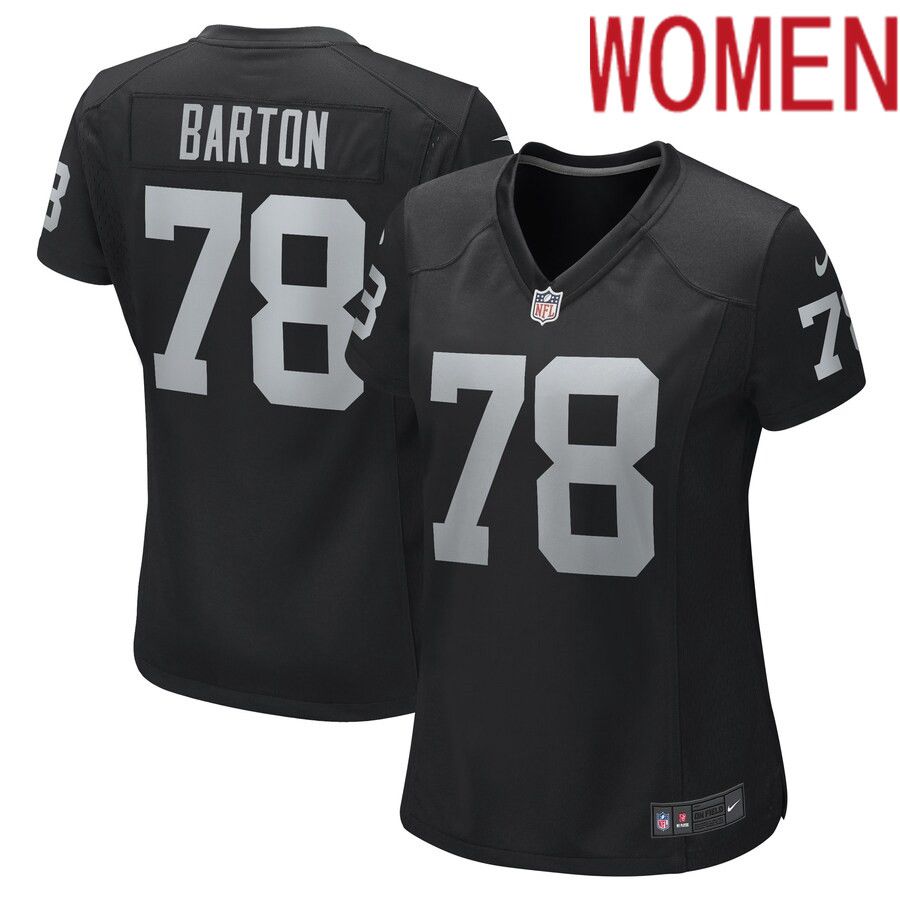 Women Las Vegas Raiders #78 Jackson Barton Nike Black Game Player NFL Jersey